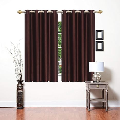 Buy Fiona Creations Plain Coffie Color Curtains Window Eyelet