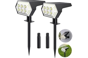 OOTDAY Spot Lights Outdoor, 4 Bright Modes Solar Lights Outdoor with IP65 Waterproof, 2-in-1 Outdoor Spot Lights Suitable for Yard, Garden, Pathway, Driveway, Walkway, 108 LEDs, 2 Pcs