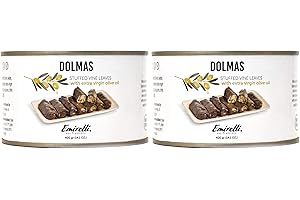 EMIRELLI SAN FRANCISCO Emirelli Dolmas Stuffed Grape Leaves with Rice, Mediterranean Herbs in Extra Virgin Olive Oil – Super Tasty Ready to Eat Vegan Rolls - Traditional Turkish Recipe – Dolmades Can