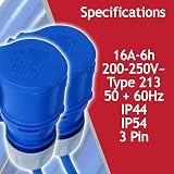 Spare2Go 16A Splitter Cable 240V 2 Way Hook Up Y Piece 2 x 16A Sockets Blue view 5