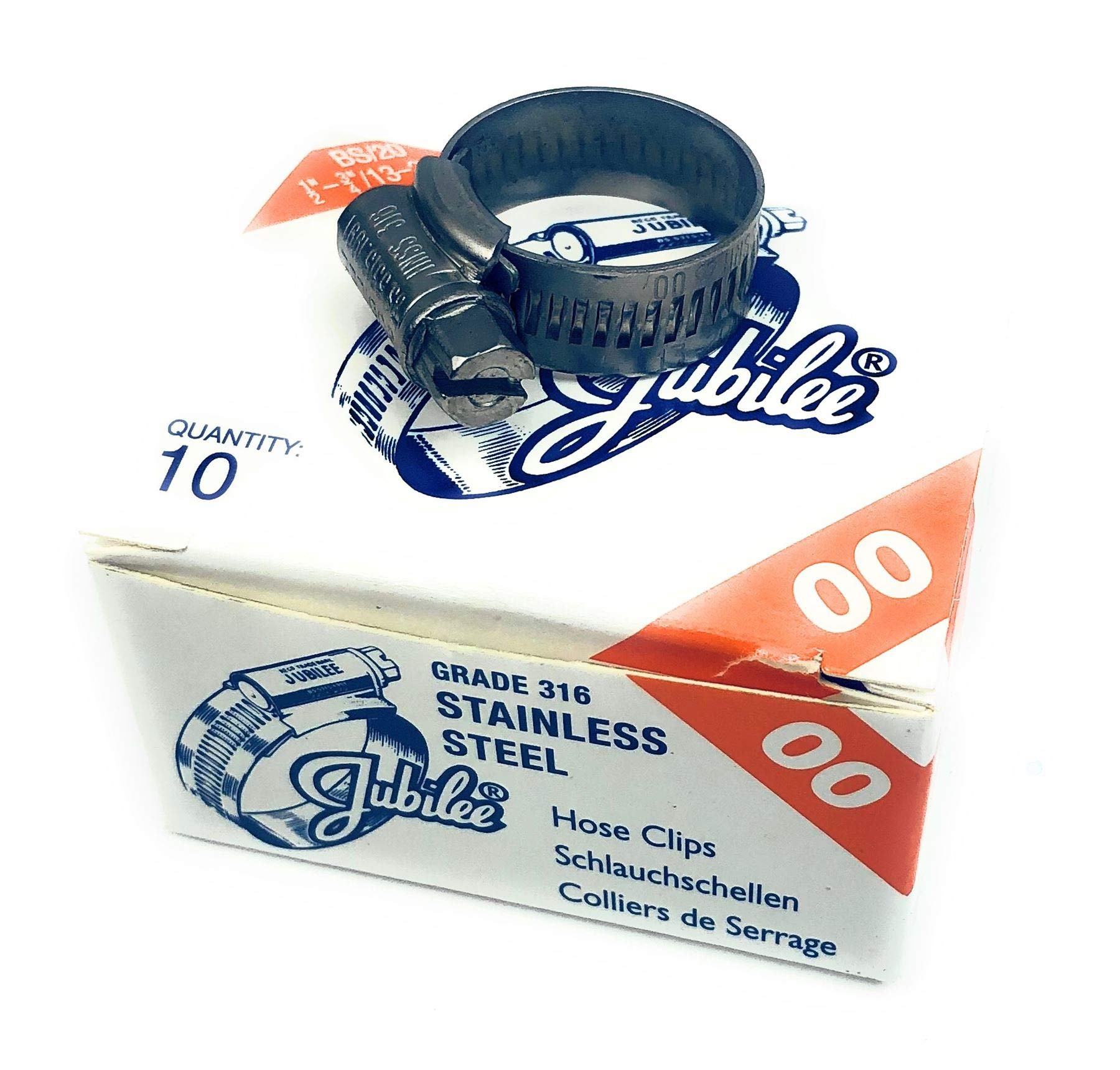 Jubilee® Stainless Steel SS316 Hose Clamp13-20mm x10
