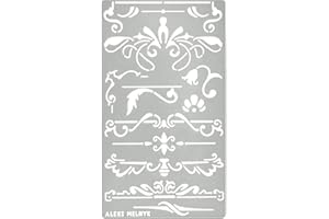 Aleks Melnyk No.7 Metal Journal Stencil, Wood Burning, Flowers and Vines, Ornament, Vintage, Stencil Patterns, Pyrography, Engraving, Template for Painting on Wood, Furniture Crafts, Bullet Journaling