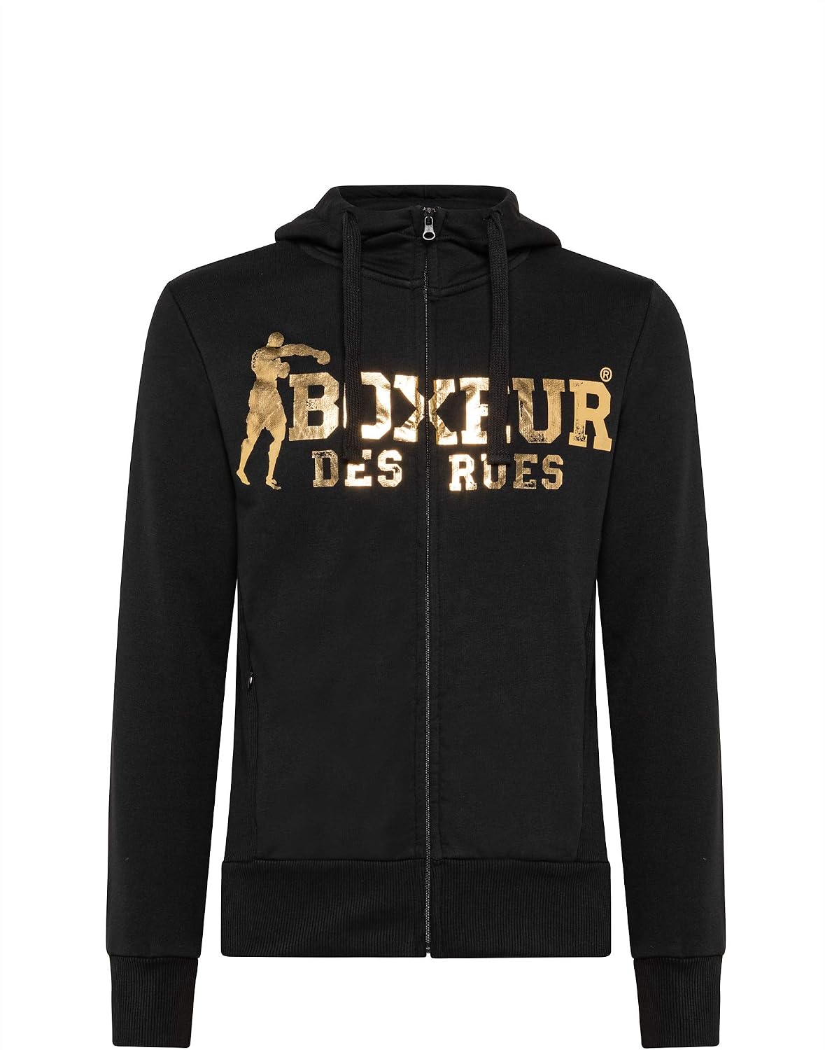 BOXEUR DES RUES Felpa Nera con Fianchi in Costina E Cappuccio Uomo  Abbigliamento sportivo Uomo tomorrowshope.tv