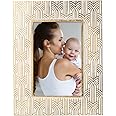 Kimdio 4x6 Picture Frame Resin Table Gold Photo Frames Rustic Frame with High Definition Glass for Wall or Tabletop Display
