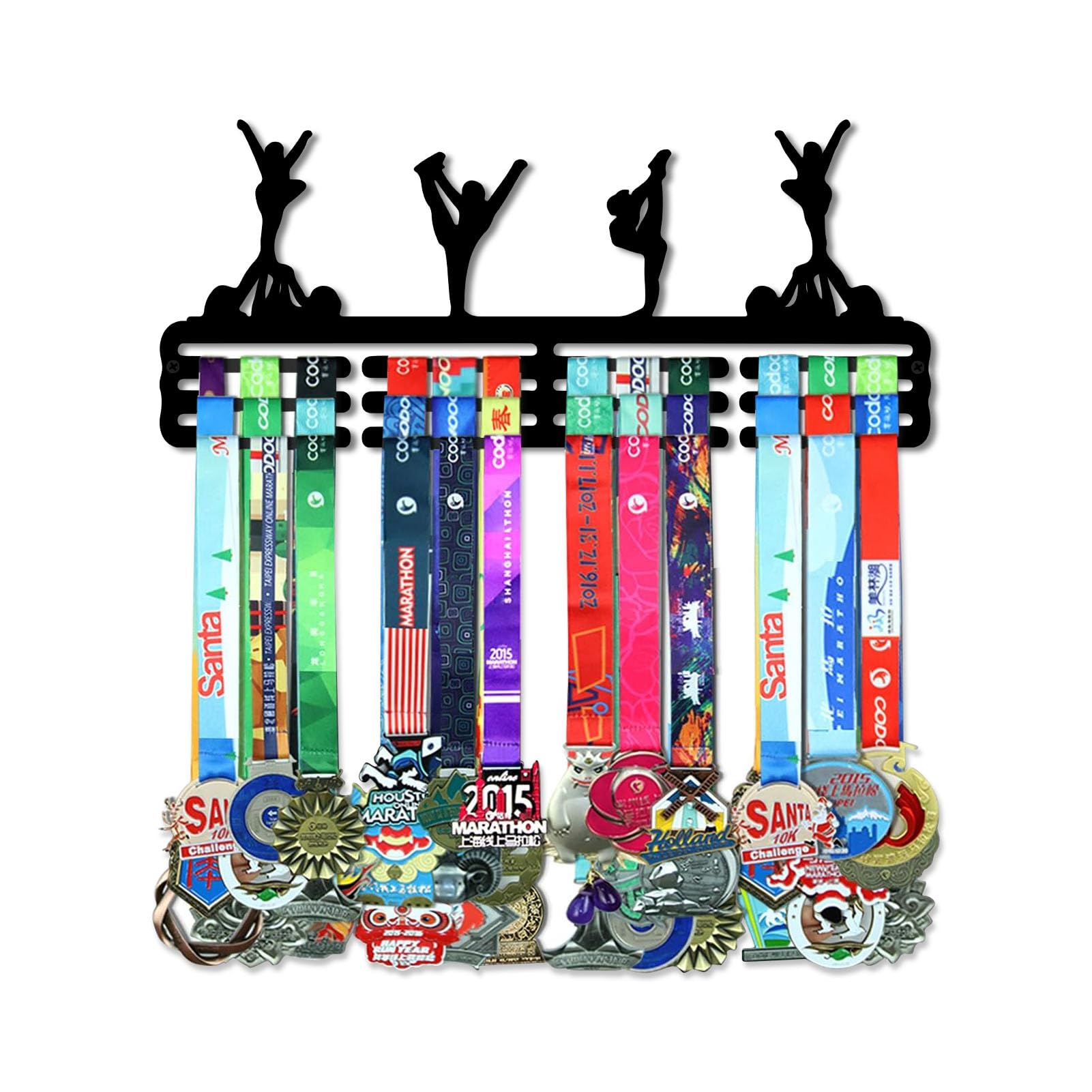 Resama Gymnastics Medal Hanger Display Rack Personalized Medal Hanger Display Holder Tiered Award Rack Black Metal Wall Mounted 40 Medals Easy to Install