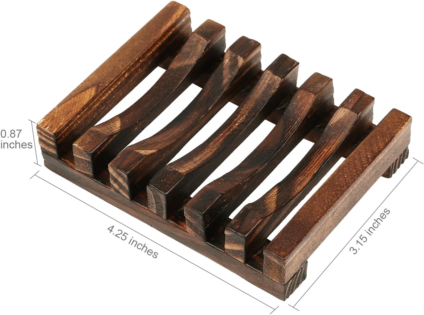 Anwenk Wooden Soap Dish Soap Saver Holder Soap Tray for Bathroom Shower Rectangular Sink Drainer Hand Craft for Soap,Sponges and More (1Pack): Home & Kitchen
