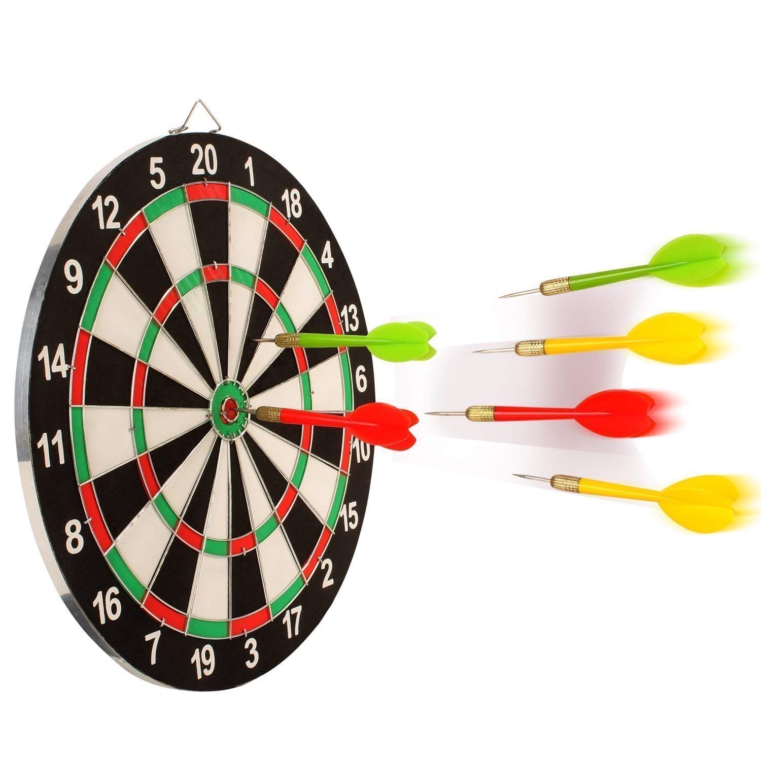 Buy SKYFUN (LABEL) Steel Tip Dart Board Set Game Double Faced Flock