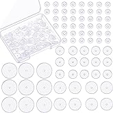 Hicarer 200 Pcs Clear Piercing Disc for Piercing Bump 3/5/ 7/9 mm Clear Silicone Earrings Backs Plastic Disc Pads Stabilizer, Earring Backs Stopper Earlobe Support Patches, 4 Sizes