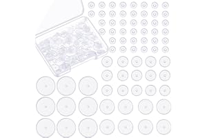 Hicarer 200 Pcs Clear Piercing Disc for Piercing Bump 3/5/ 7/9 mm Clear Silicone Earrings Backs Plastic Disc Pads Stabilizer, Earring Backs Stopper Earlobe Support Patches, 4 Sizes