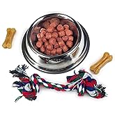 Silver Bowl with Simulated Pet Food, Colorful Chew Toy for Lifelike Stuffed Interactive Pet, Dog Bones for Breathing Pets – Perfect Petzzz