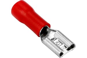 Conext Link QDVF-187R25 Vinyl Quick Disconnect Terminal Female 25 Pack (0.187", Red 22-18 Gauge)