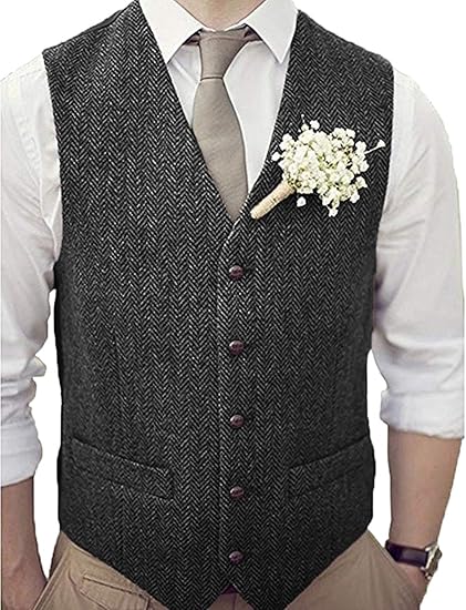 Herringbone Tweed Vest Waistcoat 