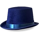 Wildarms Black Top Hat for Men Black Magician Party Hat for Adults Victorian Costume Hats For Cosplay Halloween Mardi Gras