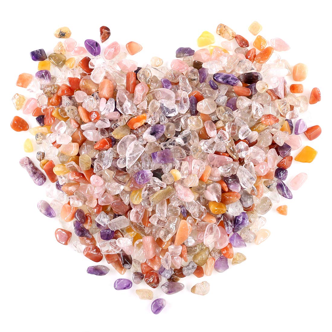 Swpeet 1 Pound Assorted Tumbled Small Tumbled Chips Stone Gemstone Chips Crushed Pieces Irregular Shaped Stones Crystal Chips Stone Perfect for Jewelry Making Home Decoration