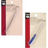 Dritz Knit Picker Deluxe - Snag Repair Tool, 2 Count, Blue, Metal, Hook Point, Sewing Tool
