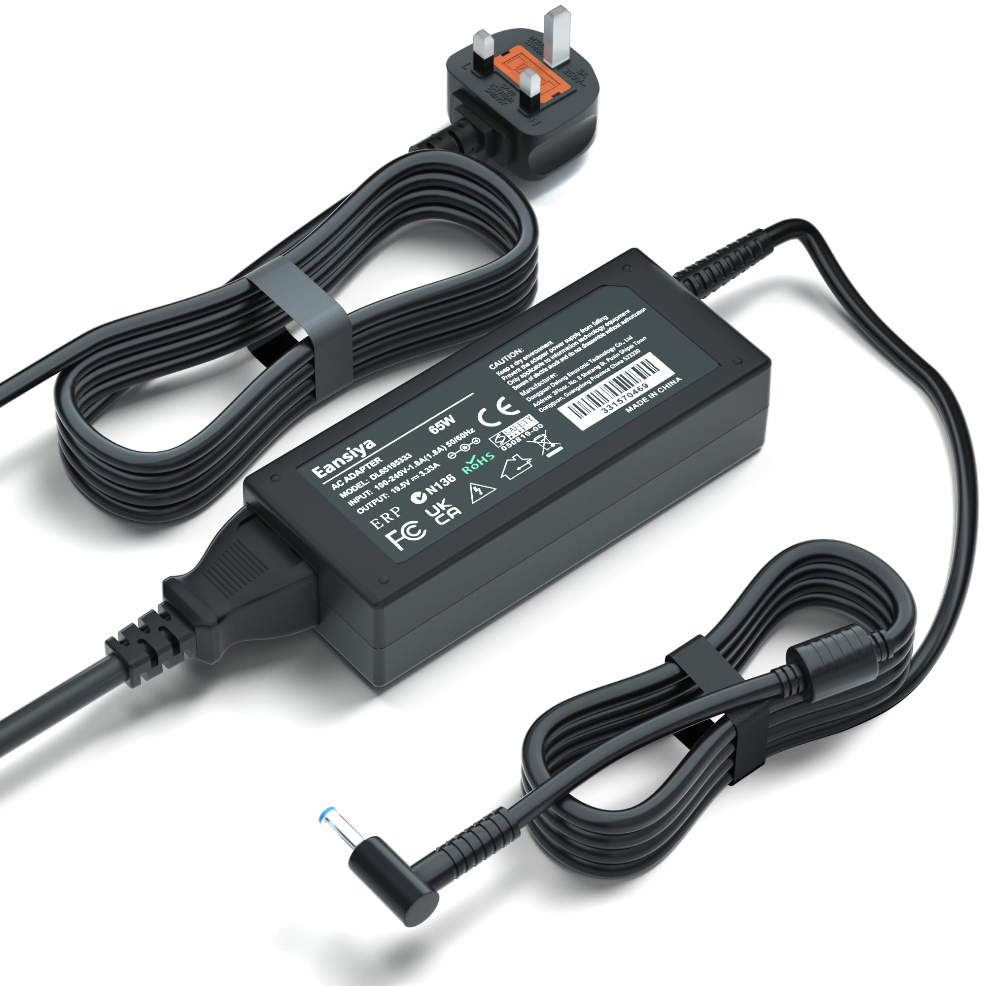 Eansiya 65W 19.5V 3.33A Laptop Charger Compatible with HP Pavilion x360 14 15 17,Envy 13 15 X360,Elitebook 840 G5, ProBook Chromebook Stream Series,Spectre 710412-001