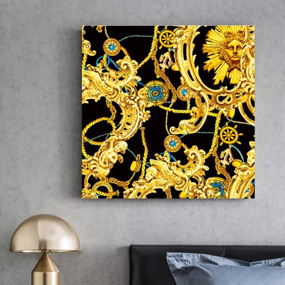 Fornase ttiqk Fornasetti Wall Art Decorative Hanging Painting Nordic Versace Restaurant Decorative Painting Modern Minimalist Dining Room Wall Decoration Mural Frameless Painting-80X80CM