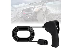 LOOPTEK 83665 Plug-in Truck Winch Remote Controller Replacement for WARN M8000 M12000 VR12000 Zeon 10S - Compatible with Ford Dodge Ram Power Wagon - Handheld Control with 12ft D-Shape Cable & Ergonomic Grip