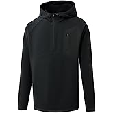 Rouen Hoodies for Men Golf Quarter Zip Hooded Pullover Athletic Warm Polar Fleece Long Sleeve Half Zip Sweatshirt for Men