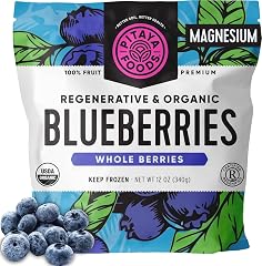 Pitaya Foods® Regenerative Organic Blueberries Whole Berries, Pre-Packaged Frozen Fruit, No Added Sugar or Preservatives, Goo