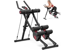 MERACH Ab Machine, Adjustable Ab Trainer Machine, AB Workout Equipment for Home Gym, Independent Dual Tracks for Mountain Climber, Foldable for Home Exercise, Load Capacity 440 LBS