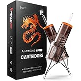 A-minusone 20 Pcs 1209RS Standard Disposable Tattoo Needle Cartridges - 20 Pack of Round Shader Needles with Membrane Safety Cartridges for Tattoo Artists