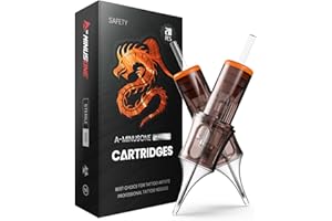 A-minusone 20 Pcs 1209RL Standard Disposable Tattoo Needle Cartridges – 20 Pack of Round Liner Needles with Membrane Safety Cartridges for Tattoo Artists