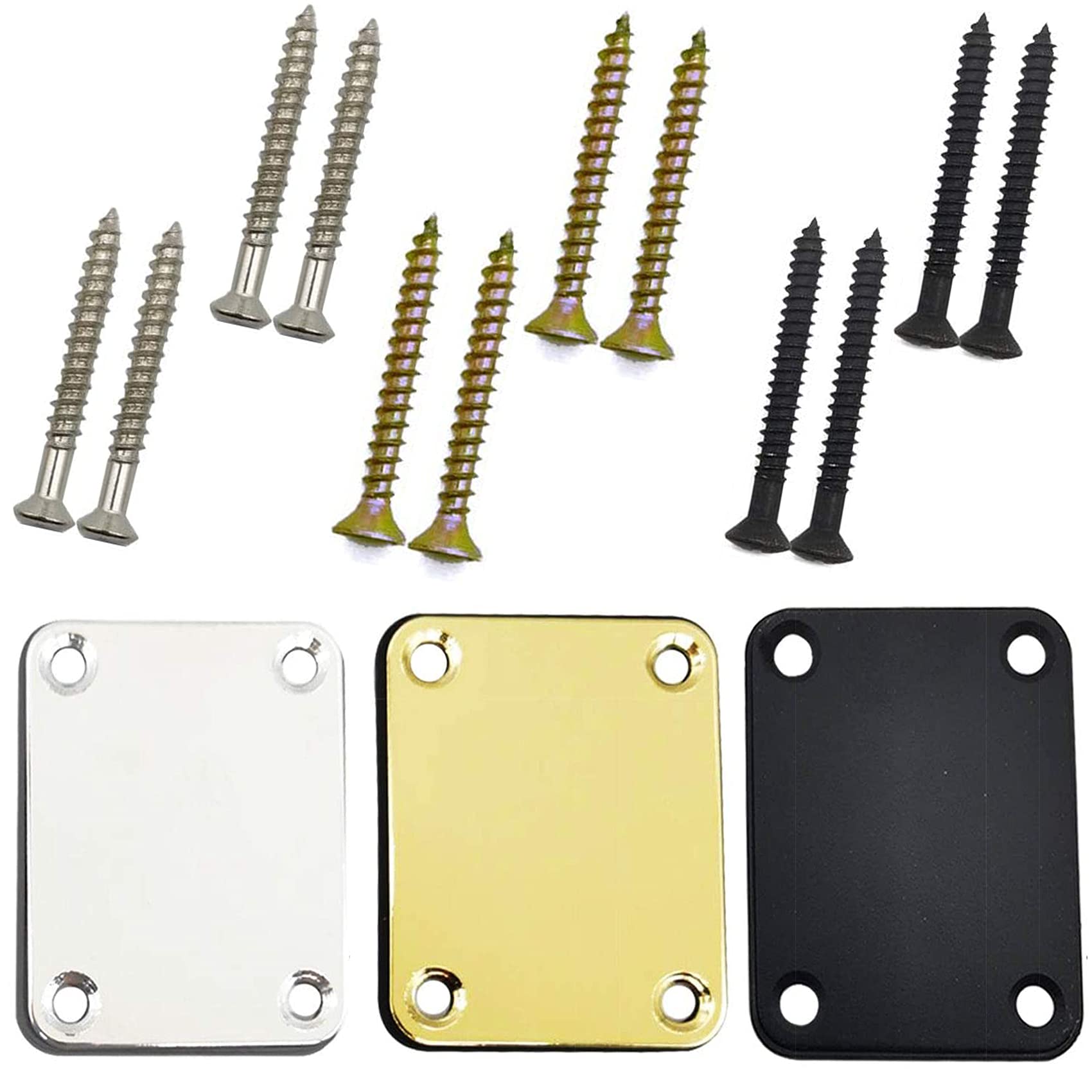 Photo 1 of TIHOOD 3PCS Electric Guitar Neck Plate with Crews, Guitar Neck Plate for Replacement Electric Guitar Part