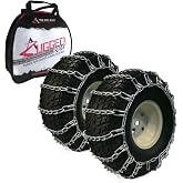 The ROP Shop Pair of 2 Link Tire Chains 20x10.00x8 | For John Deere Lawn Mower Tractor Rider