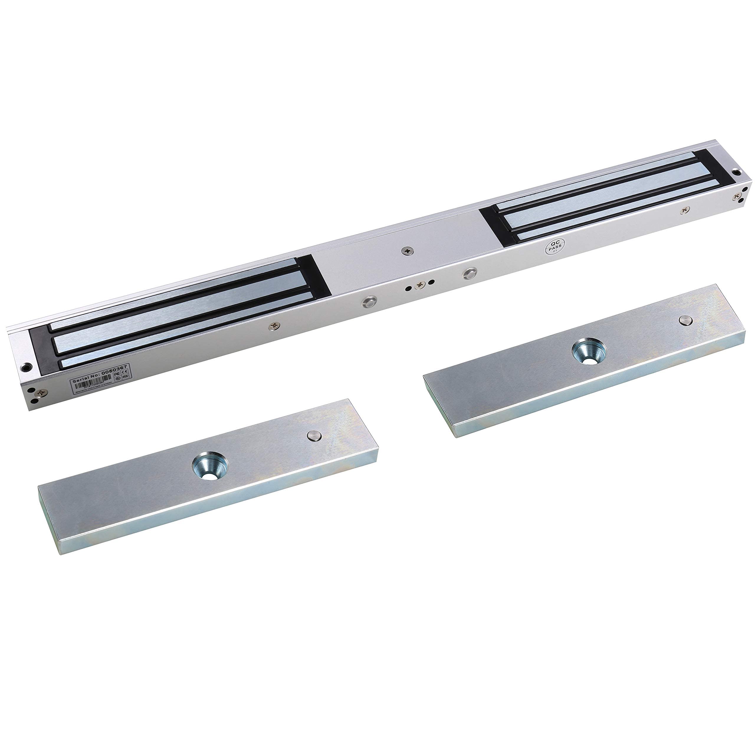 UHPPOTE Electromagnetic Lock 600lb Holding Force Fail Safe with LED Sensor for Double Door