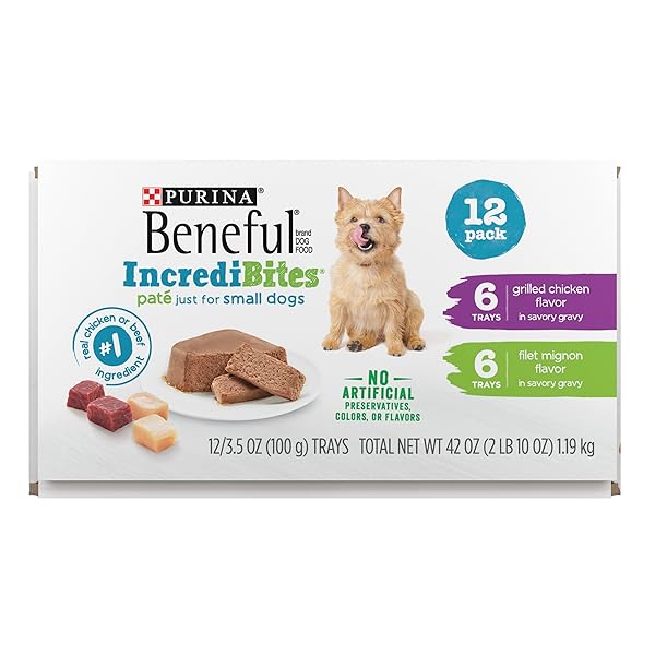 BENEFUL INCREDIBITES GRILLED CHICKEN FLAVOR AND FILET MIGNON FLAVOR WET FOOD FOR SMALL DOGS VARIETY PACK – 3.5 OUNCE (PACK OF 12)