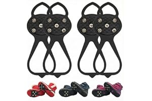 2 Pairs ​Kids Ice Cleats, ​Non-Slip Gripper Spikes, for ​Boots and Shoes, ​Winter Traction​ On Ice and Snow(Multiple Sizes an