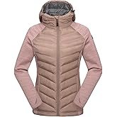 Mapamyumco Women's Insulated Hiking Jacket, Thermal Running Hybrid Jacket, Hooded Jacket Lightweight Breathable