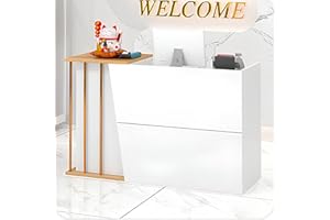 Retail Counter Cashier Desk, RModern Reception Desk with Counter, Front Desk Reception Desk with Kockable Drawer, Suitable fo