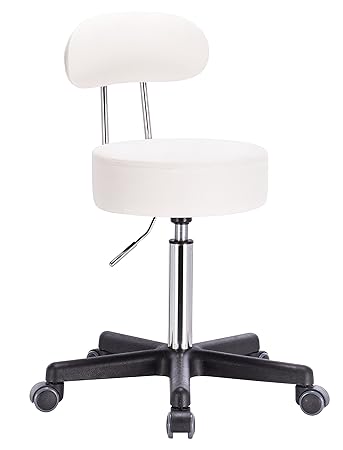 1stuff® Profi Rollhocker Bürohocker Squash - Lehne BACKLIKE -bis 180kg -bis 72cm -Drehhocker Arzthocker Arbeitshocker Praxish