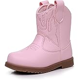 Blikcon Toddler Cowboy Boots for Boys Girls Baby Infant Cowgirl Boots Round Toe All Seasons 6-36 Months (Infant/Toddler)