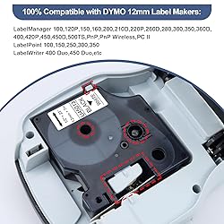 20x Replace for Dymo 45013 D1 Label Tape Black on