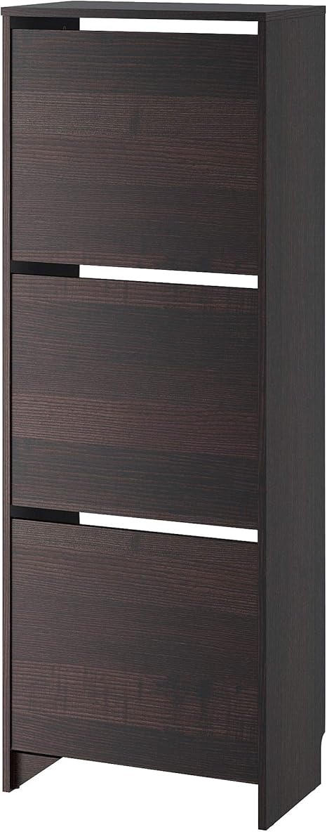 Amazon Ikea イケア Bissa 靴収納用キャビネット 3コンパートメント ブラック ブラウン シューズボックス オンライン通販