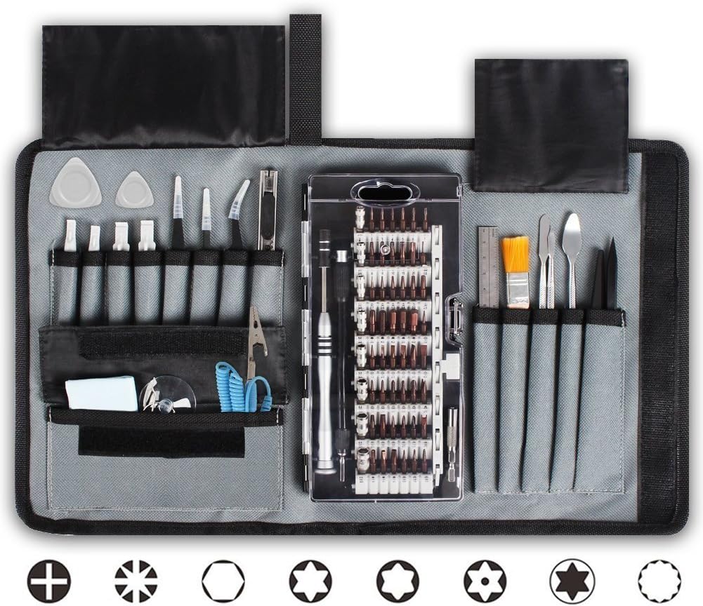 80 in 1 Precision Screwdriver Set with Magnetic Driver, Electronics Repair Tool Kit with Portable Pouch for Smartphones (including iPhone and Galaxy), Tablets, Laptops, Game Consoles and more!