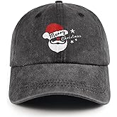 Christmas Baseball Cap Merry Christmas Hat for Men Women Unisex Adult Vintage Adjustable Santa Hat