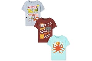 The Children's Place Toddler Boys Short Sleeve Multi Color Graphic T-Shirt, 3 Pack