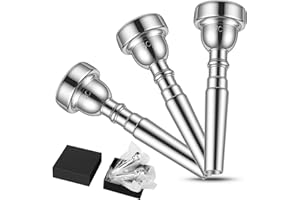 KORDOS Trumpet Mouthpiece Silver Plated 3-Pack Set(7C 5C 3C), Vacuum-sealed Bb Trompeta Mouthpiece with Box, Compatible with Yamaha Bach Conn King Musical Instruments