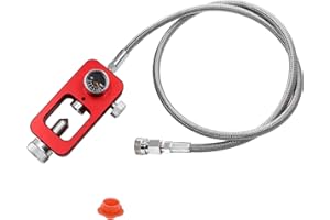 SUMNEW DIN Valve Diving Adapter, Paintball Underwater Filling Station, PCP Tank Diving Adaptor, HPA Tank Inflator, With a Pressure Capacity of up to 4500 psi, 36" Metal Braided Hose, Red Plating Process