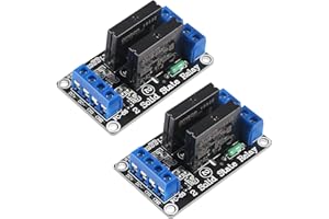 XIITIA 2pcs 5V 2 Channel 2A Solid State Relay Module High Level Trigger Mini Durable DIY Relay with Fuse(5V 2 Channel)