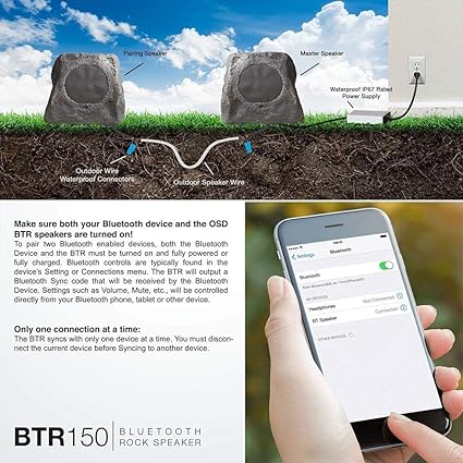 goodmans bluetooth outdoor rock speaker