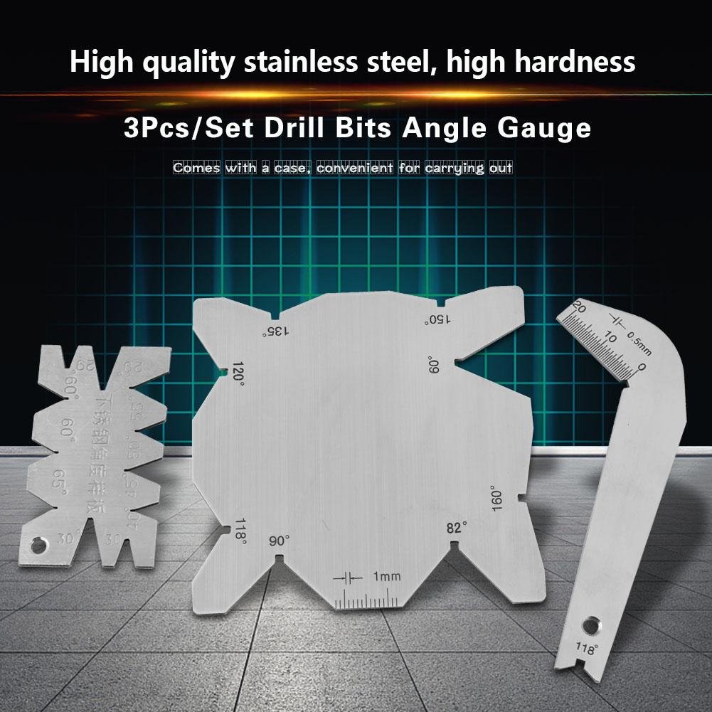 3Pcs/Set Drill Bits Angle Gauge Drill Bit Sharpener, Precision Angle Gage for Drill Bits Drill Bit Inspection Tool - Image 3