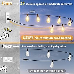 Brightever 50FT Outdoor String Lights