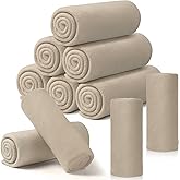 Buryeah 10 Pcs Fleece Blanket Bulk Soft Warm Fleece Blankets Cozy Lightweight Throw Blankets Plush Pet Throw Blanket for Home Bed Sofa Office Wedding Gifts Travel(50" x 60",Light Tan)