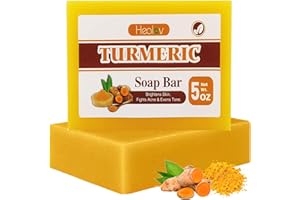 HERBLOV Turmeric Soap Bar for Hyperpigmentation – Turmeric Skin Brightening Soap for Dark Spots, Intimate Areas, Underarms – Turmeric Face Wash Reduces Acne, Scars & Cleanses Skin – Turmeric Face & Body Wash