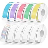 1600 Pcs MIARALA D30 Label Tape 12mm×40mm(0.47"x1.57"), Colored D30 Label Maker Tape, Self-Adhesive Label Tape for D30 Printer, 10 Rolls